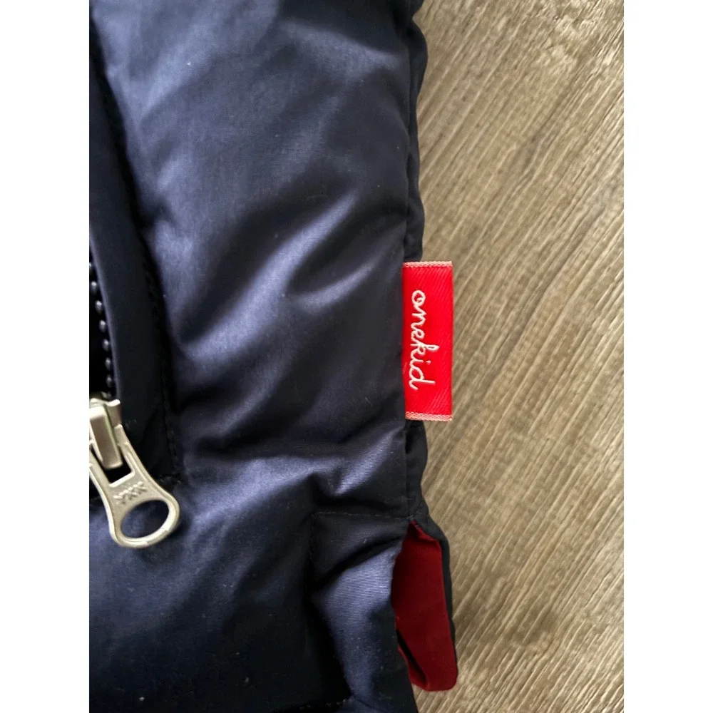 OneKid Puffer Vest Navy Red Sz 6 Kids Zip Front Outdoor Warm‎ Car Seat Coat